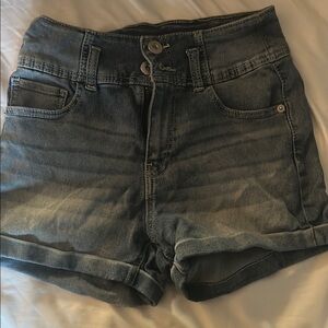 No Boundaries Blue Jean Shorts with Cuffed Hem